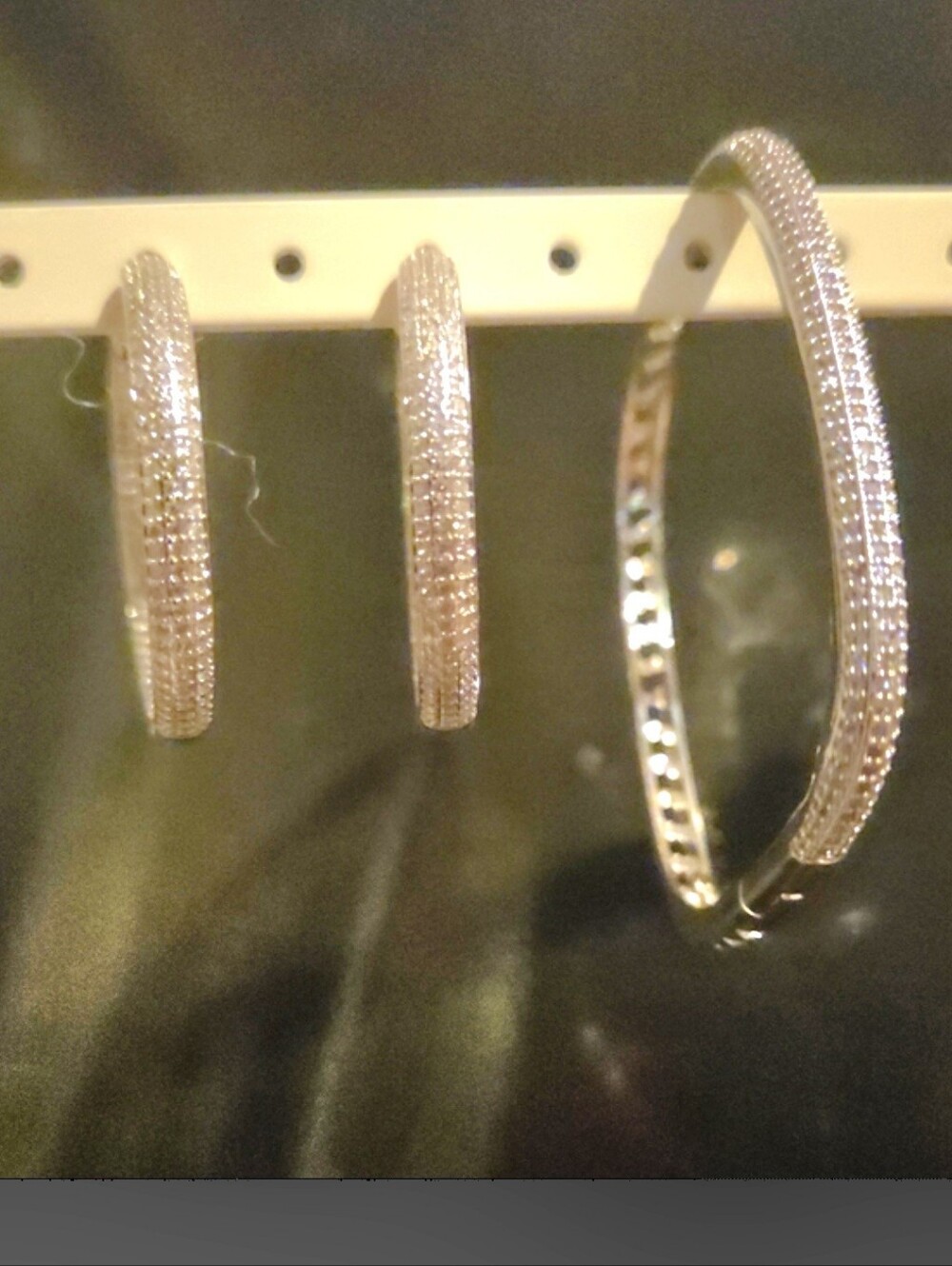 New!18k white gold plate,  Inside ,outside,hoop earrings and sqare,bangle set -